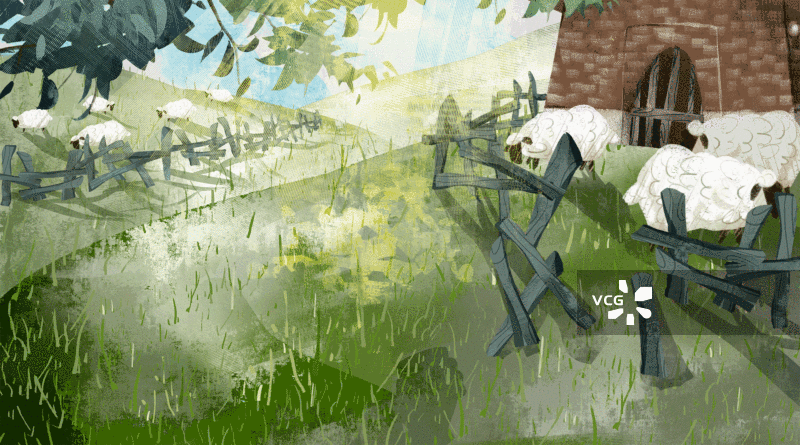 牧场绵羊插画GIF动图图片素材