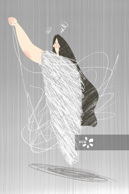 成语典故-作茧自缚插画GIF动图图片素材