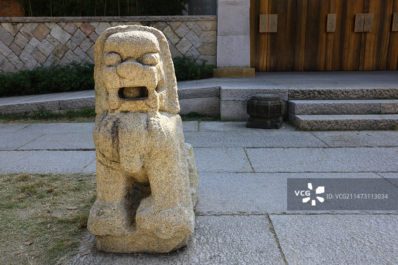 门口的石狮子图片素材