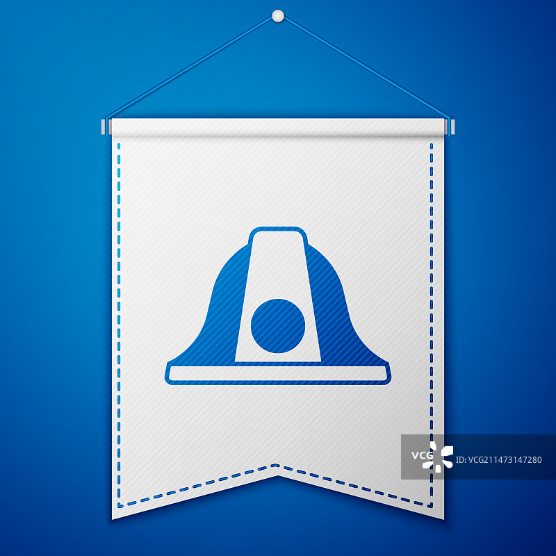 蓝色消防员头盔或消防帽图标图片素材