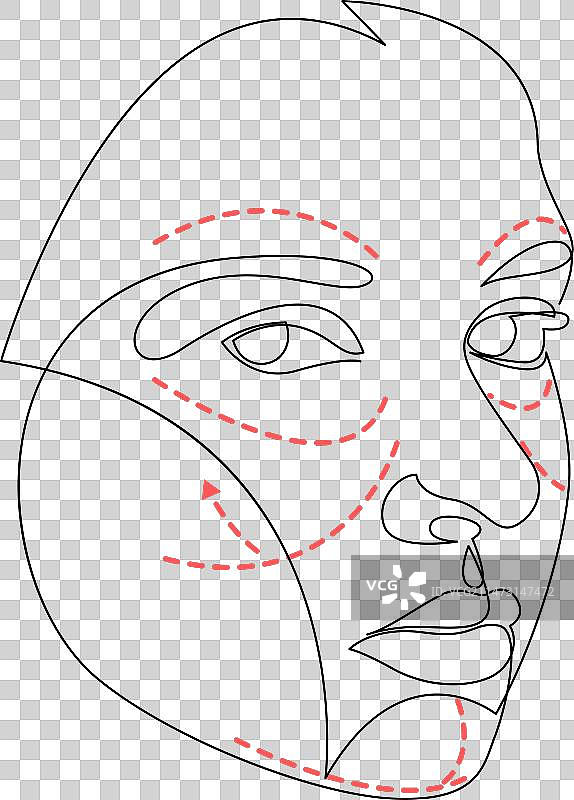 美女连续单线绘画图片素材