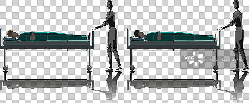 医疗机器人运输病床图片素材