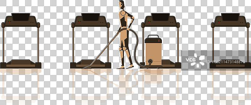 机器人取代人类的科技概念图片素材