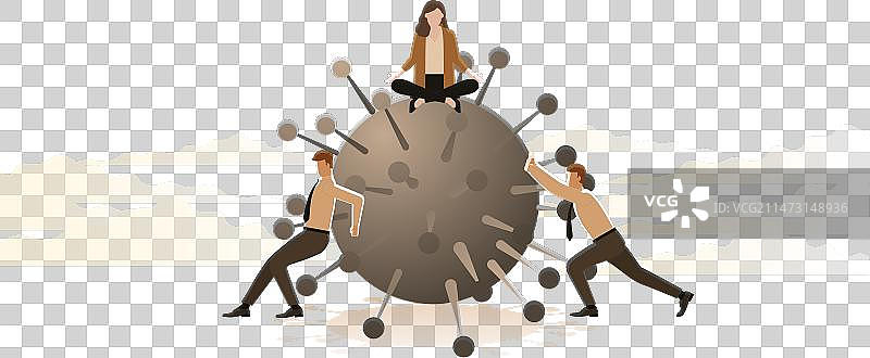 平静的女商人静坐冥想图片素材