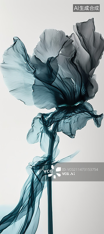 【AI数字艺术】白色背景下紫色花朵的特写镜头图片素材