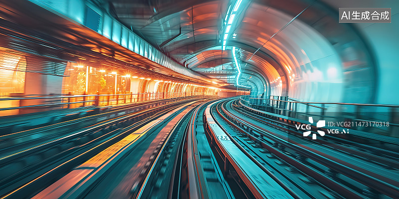 【AI数字艺术】城市轨道交通图片素材
