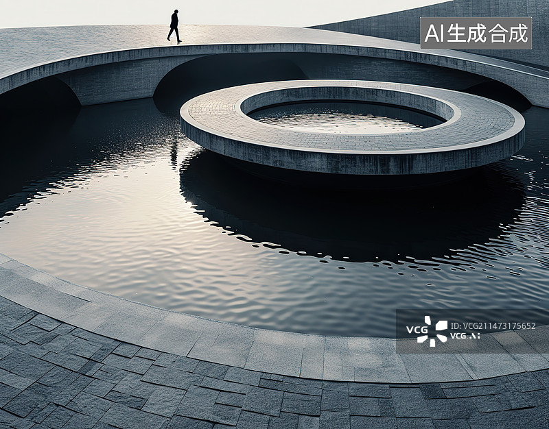 【AI数字艺术】站在圆形剧场的人图片素材
