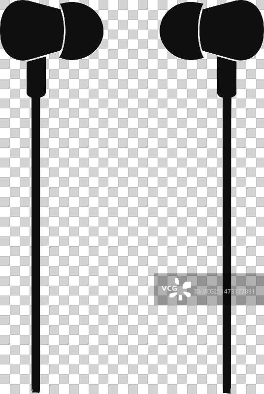 带线耳机的音乐体验图标包图片素材