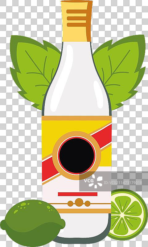 青柠凯匹林纳鸡尾酒瓶图片素材