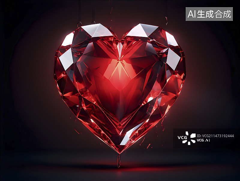 【AI数字艺术】钻石爱心图片素材