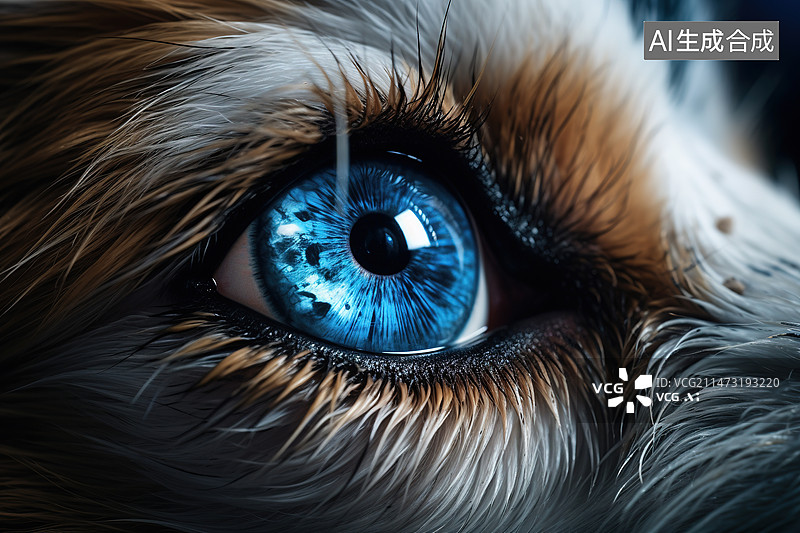 【AI数字艺术】狗的眼睛特写图片素材