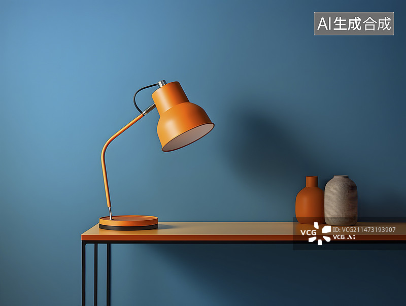 【AI数字艺术】书桌上的台灯图片素材
