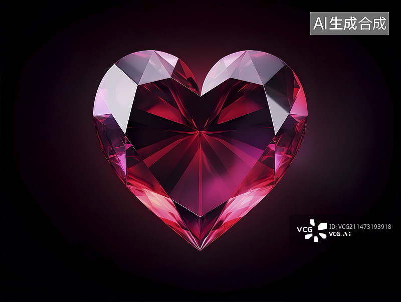 【AI数字艺术】钻石爱心图片素材