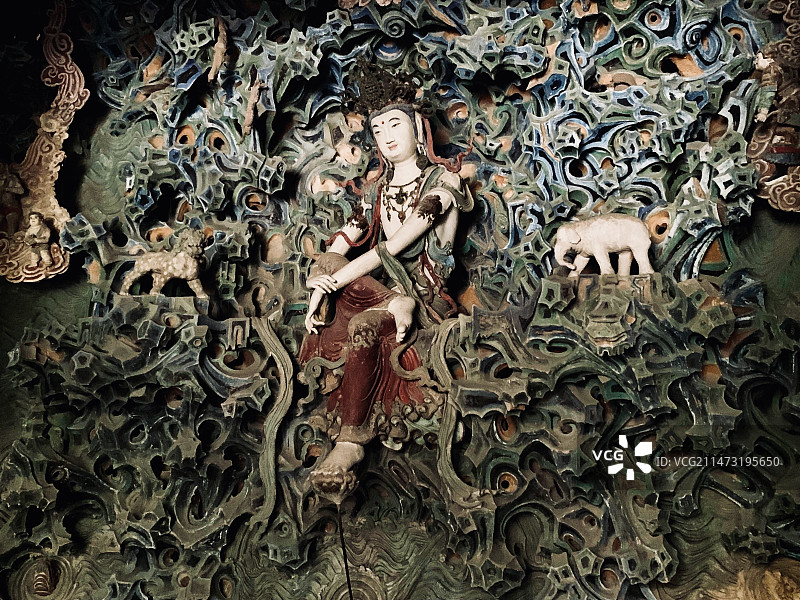 正定隆兴寺摩尼殿观音坐像图片素材