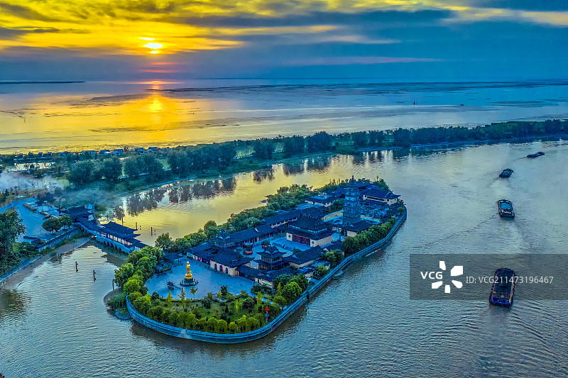 日落高邮镇国寺图片素材