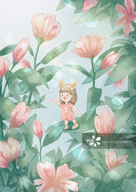 繁花插画图片素材