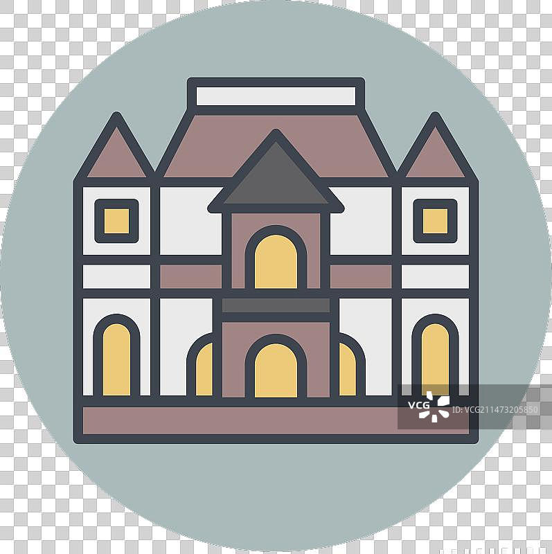 法国罗丹博物馆相关彩色图标图片素材