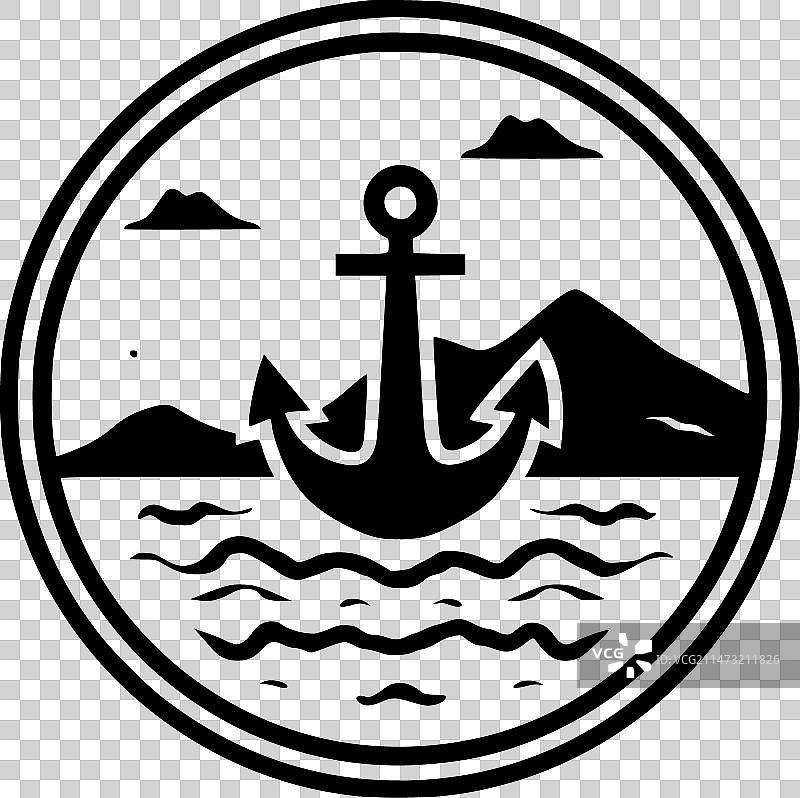 简约扁平风格锚标志图片素材