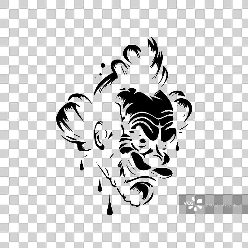 小丑 - 简约剪影图片素材