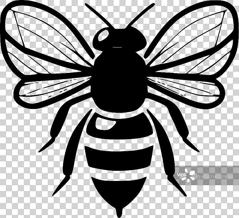 蜜蜂黑白隔离图标图片素材