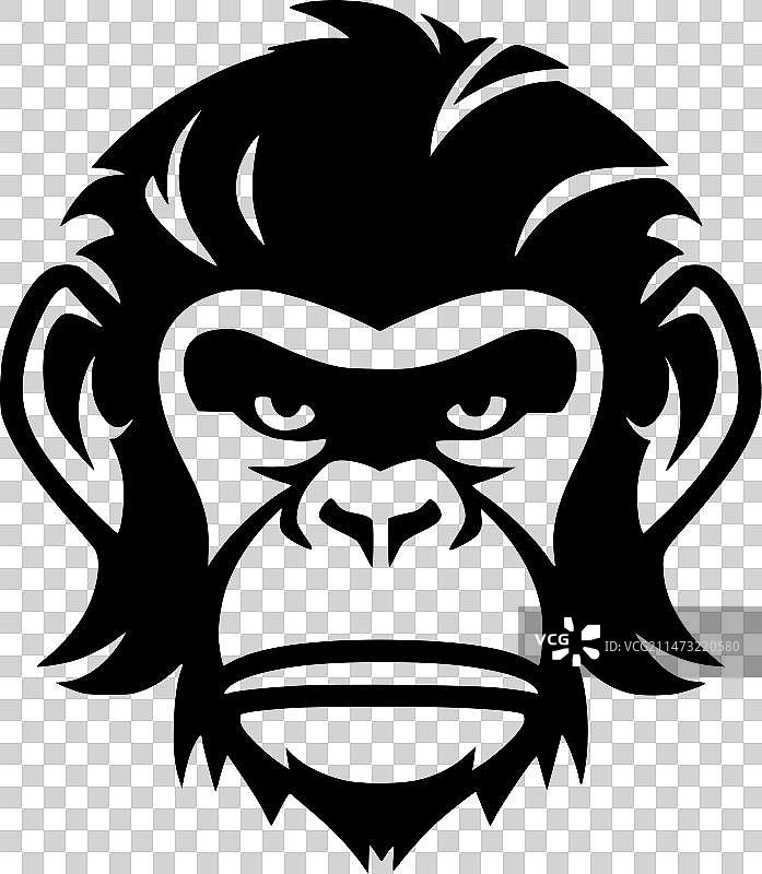 猴子 - 简约扁平风logo图片素材