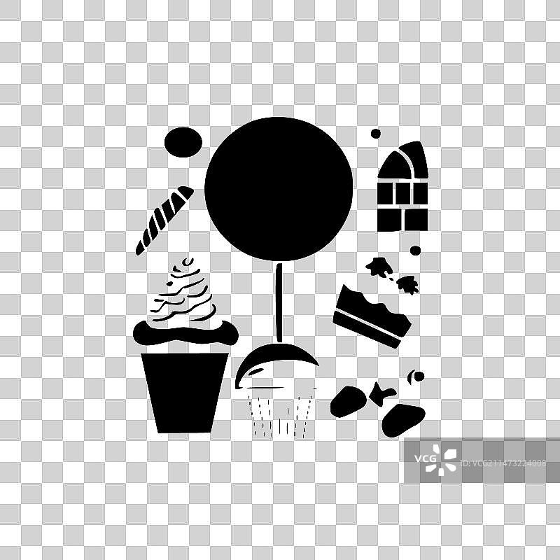 黑白甜点图片素材