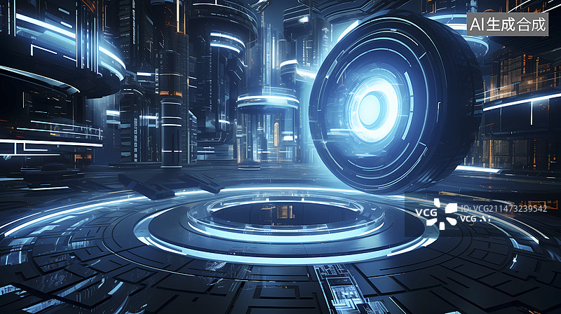 【AI数字艺术】码未来感赛博朋克城市海报背景图片素材