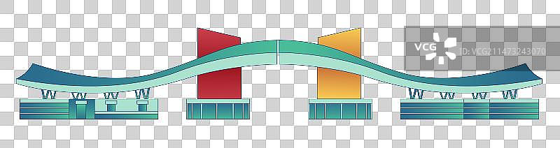 国风深圳印象城市地标建筑深圳市民中心矢量插画图片素材