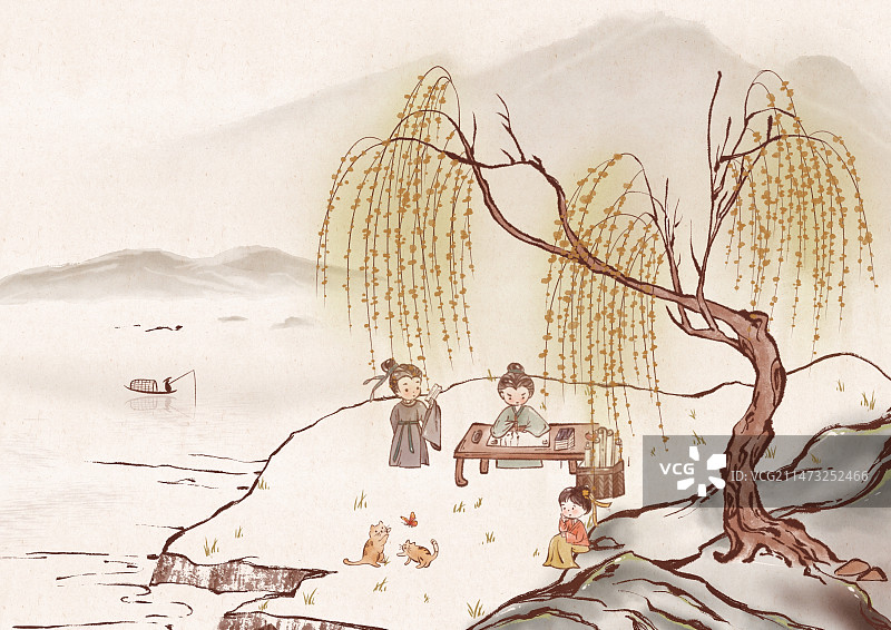 国风场景插画学习图片素材