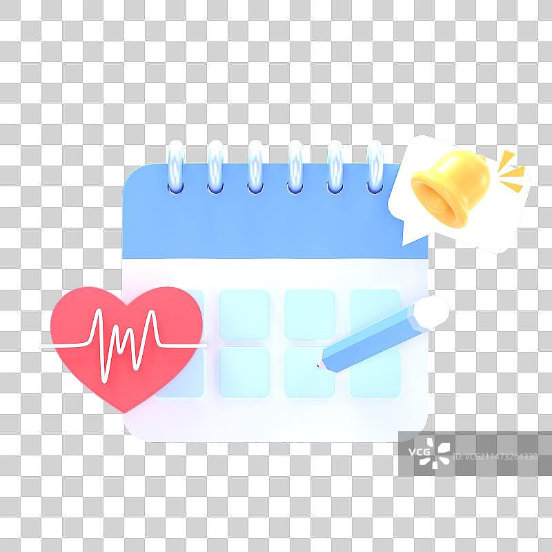 3D立体医疗日历插画图片素材