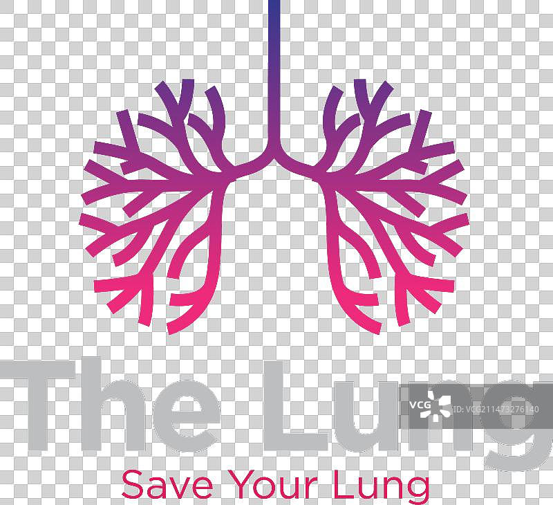 医疗服务肺部健康标志设计图片素材