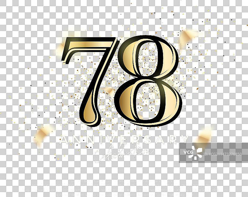 蓝色背景上的金色闪光优雅78数字图片素材