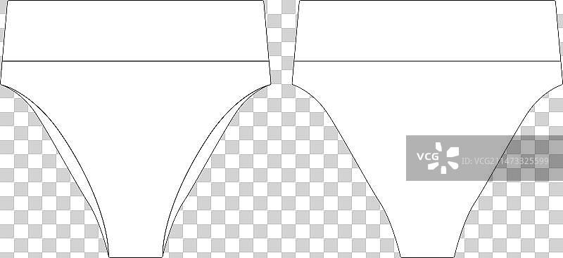 罗纹高腰比基尼泳裤底部扁平模板图片素材