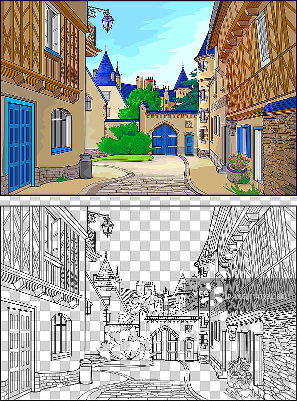 彩色黑白模板图片素材