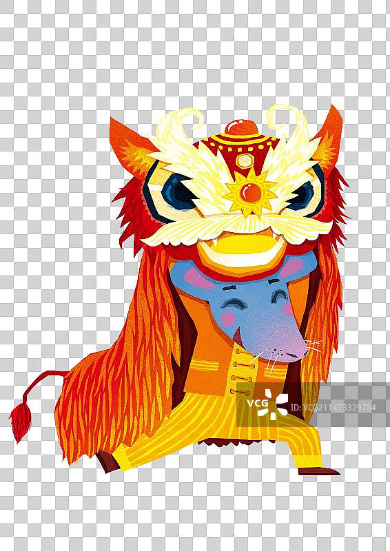 png免抠元素 鼠年舞狮的老鼠图片素材