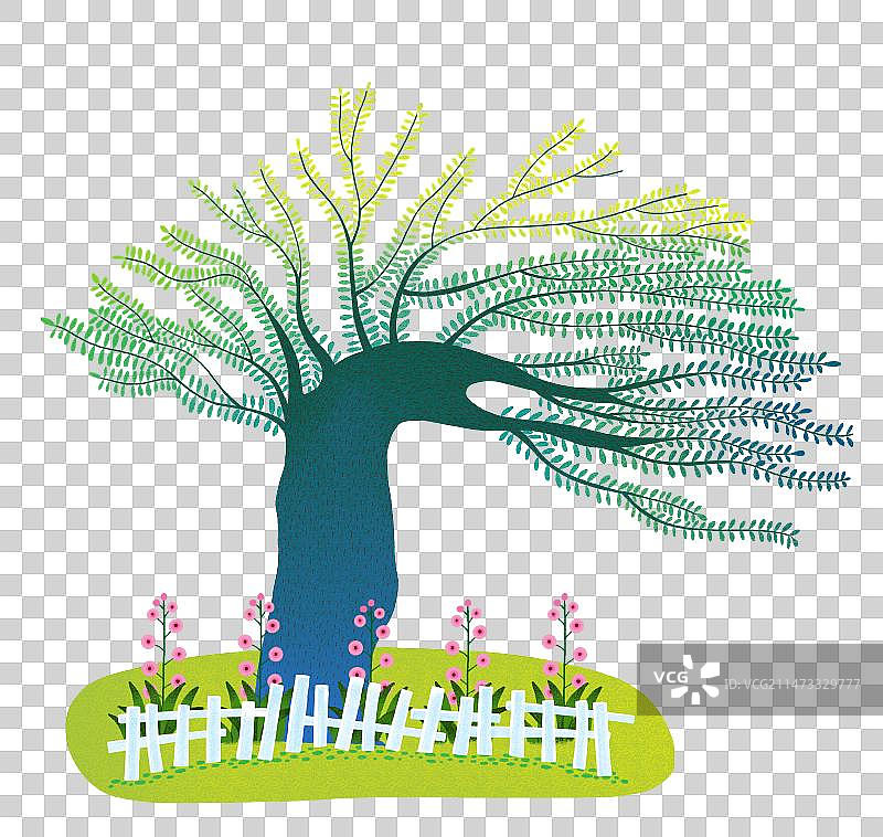 png免抠元素 春天里弯曲的柳树图片素材