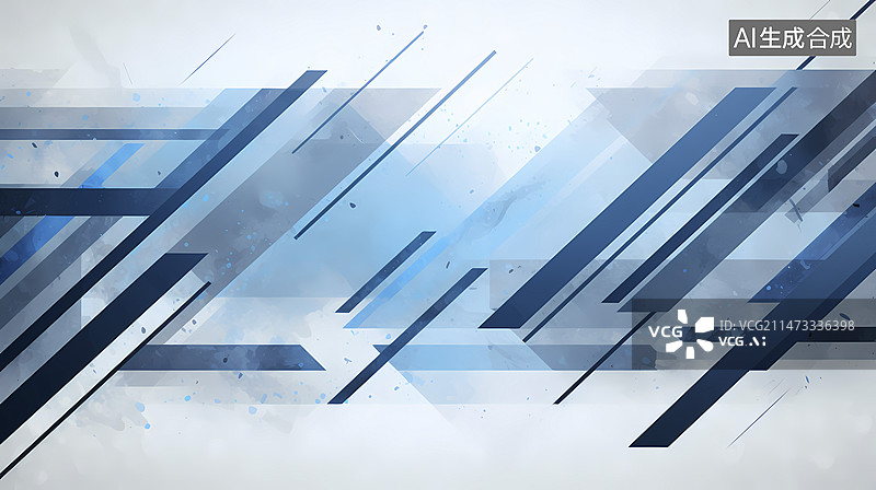 【AI数字艺术】数码科技蓝白条纹商务壁纸抽象海报背景图片素材