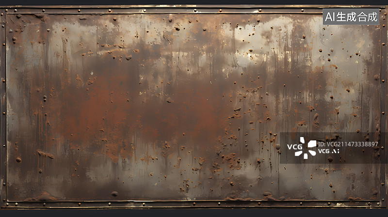 【AI数字艺术】数码复古生锈涂漆金属板图形海报背景图片素材