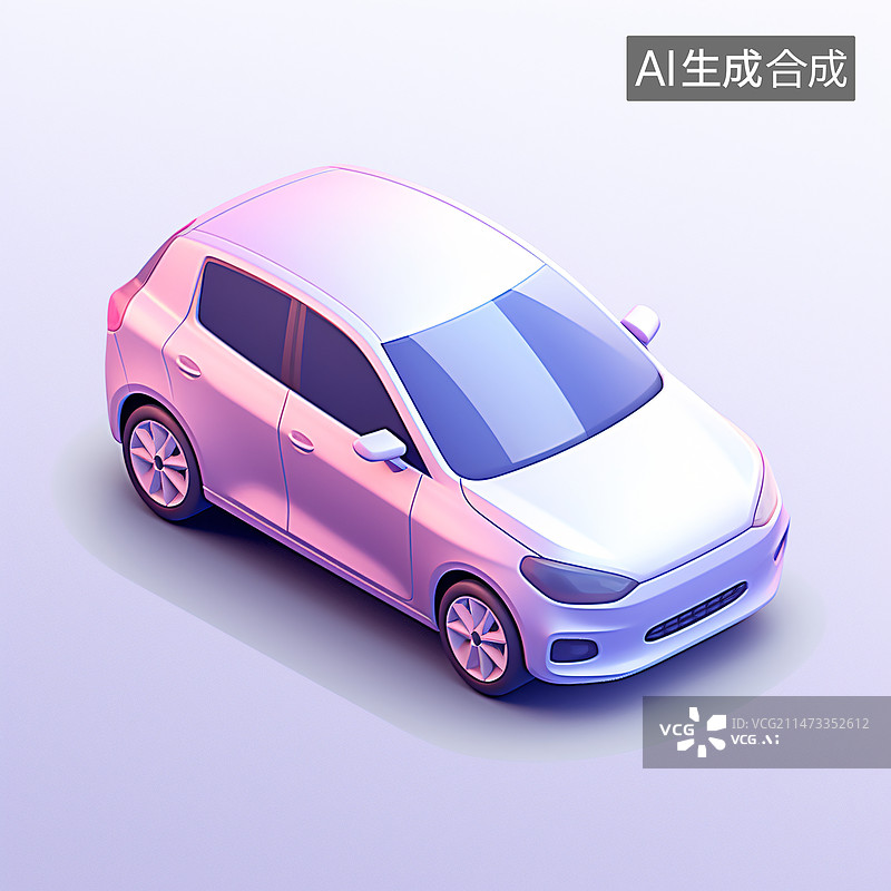 【AI数字艺术】汽车3D渲染插画，汽车旅行运输保险概念插图图片素材