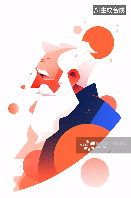 【AI数字艺术】老年人养老微笑插画，重阳节祖父母生活方式概念插图图片素材