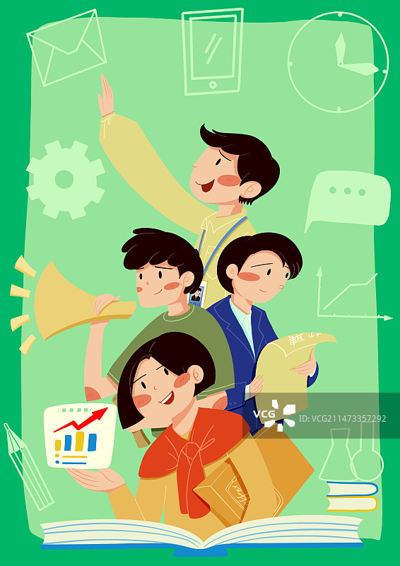 扁平风格插画 企业招聘 校园招聘 春季招聘插画  求职工作人物扁平元素图片素材