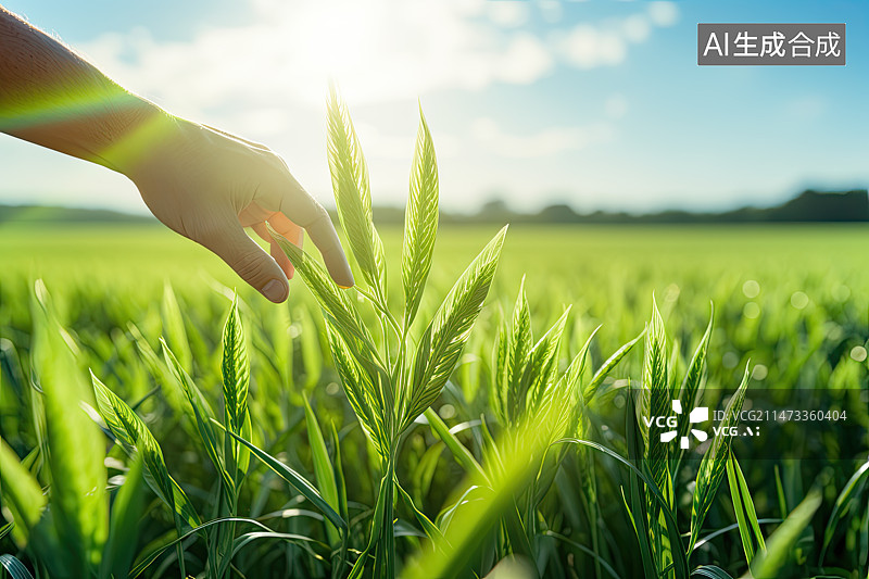 【AI数字艺术】春天手抓着植物图片素材