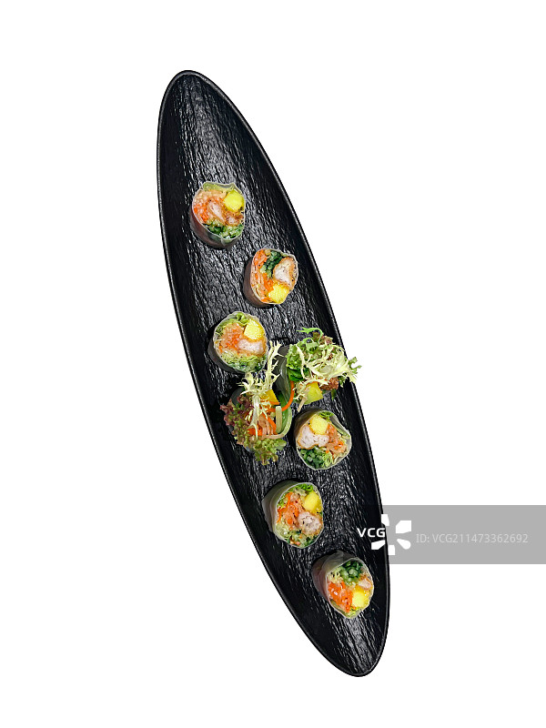 越南特色美食蔬菜卷的白底图图片素材