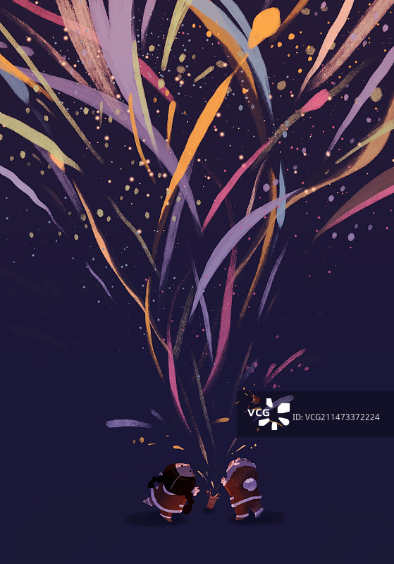 夜晚的烟雾特写插画图片素材