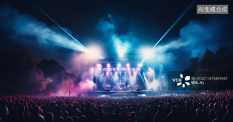 【AI数字艺术】户外音乐节现场图片素材