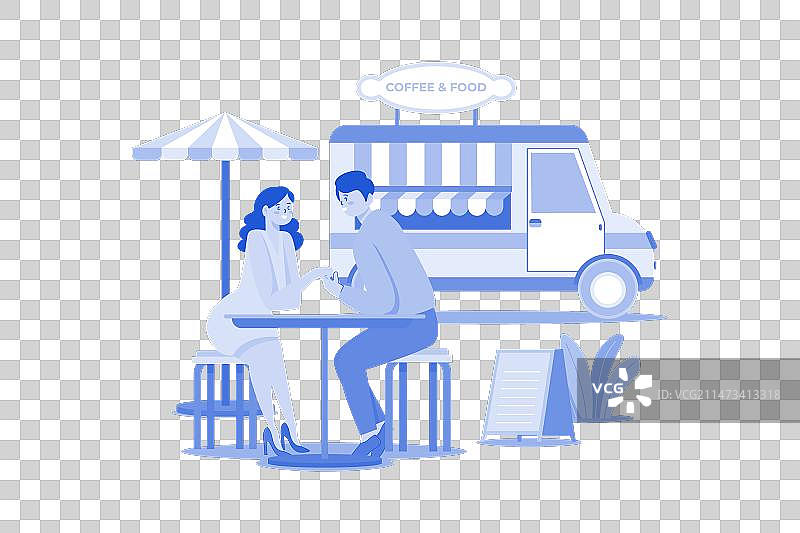 街头美食咖啡馆约会图片素材