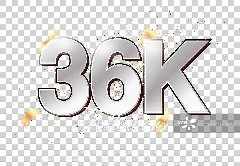 3.6万粉丝奢华银色数字图片素材