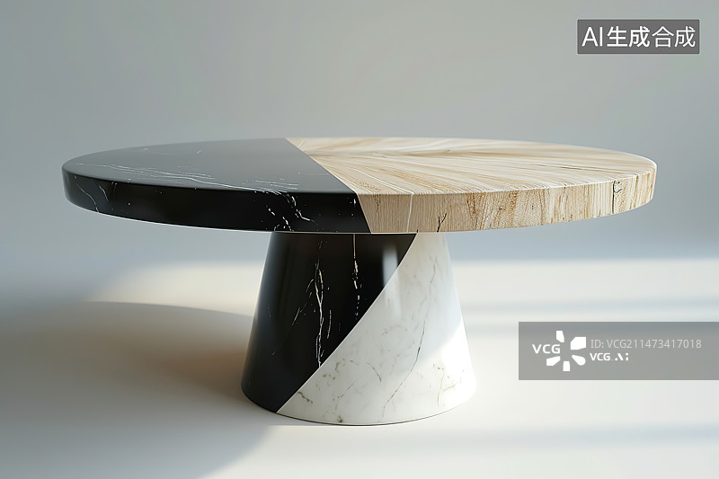 【AI数字艺术】白色背景下的木质切割板特写图片素材