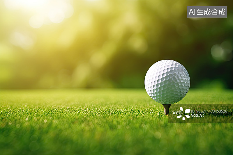 【AI数字艺术】草地上的高尔夫球图片素材