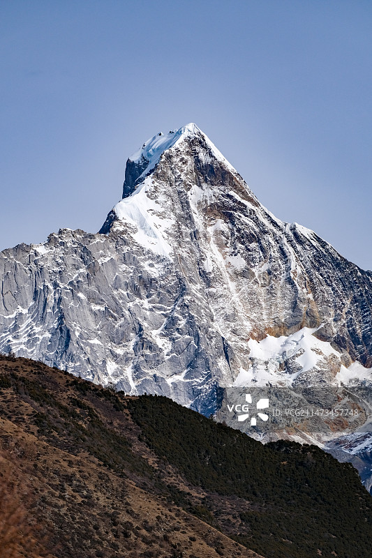 幺妹峰特写图片素材